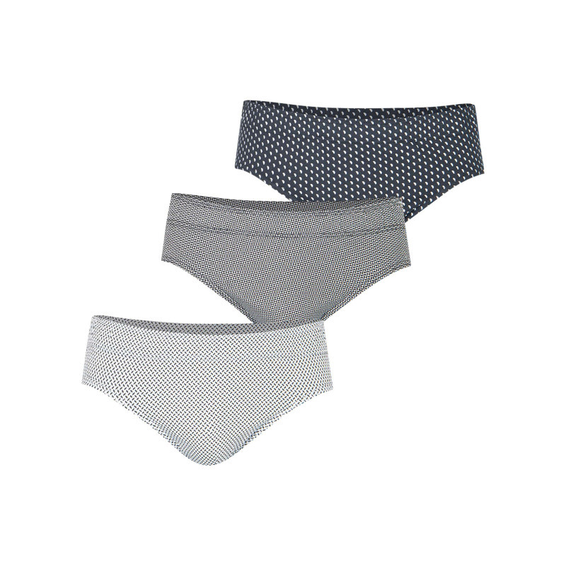 Eminence - Lot De 3 Slips En Coton Tricolores Avec Des Minis Motifs Imprimés - Gris