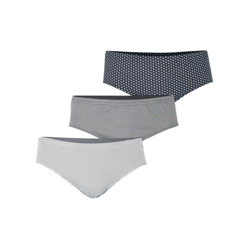Eminence - Lot De 3 Slips En Coton Tricolores à Taille Haute Avec Des Minis Motifs Imprimés - Gris