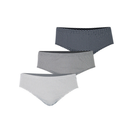 Lot de 3 slips en coton tricolores à taille...