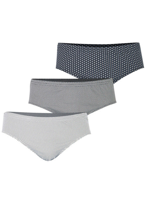 Lot de 3 slips en coton tricolores à taille haute avec des minis motifs imprimés