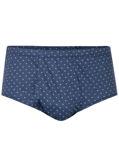 Slip en coton bleu marine à taille haute avec des minis motifs imprimés