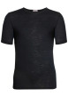 Thumbnail T-shirt en laine mélangée noir chiné à coupe près du corps et col rond