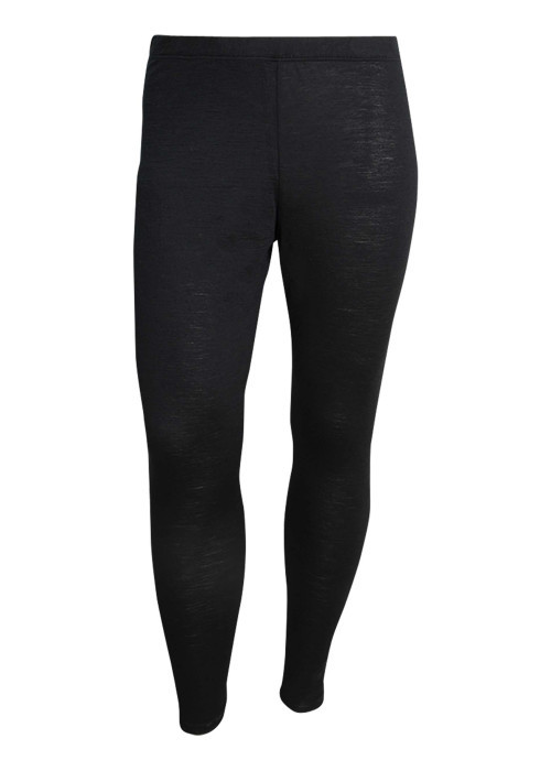 Legging en laine mélangée noir chiné avec une coupe près du corps