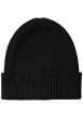 Thumbnail Bonnet en coton noir uni avec un revers sur le bas et nom iconique - Image 2