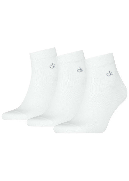 Lot de 3 paires de chaussettes basses blanches unies et logo iconique