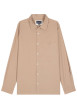Thumbnail Chemise en coton beige avec un col à rabats et des manches longues