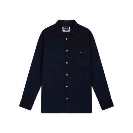 Chemise en coton marine avec un col à rabats et...