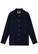 Thumbnail Chemise en coton marine avec un col à rabats et des manches longues
