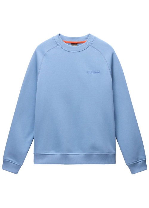 Sweat en coton bleu imprimé avec une coupe droite et un col rond