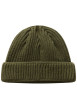 Thumbnail Bonnet kaki en maille tricotée avec nom de la marque brodé en noir - Image 2