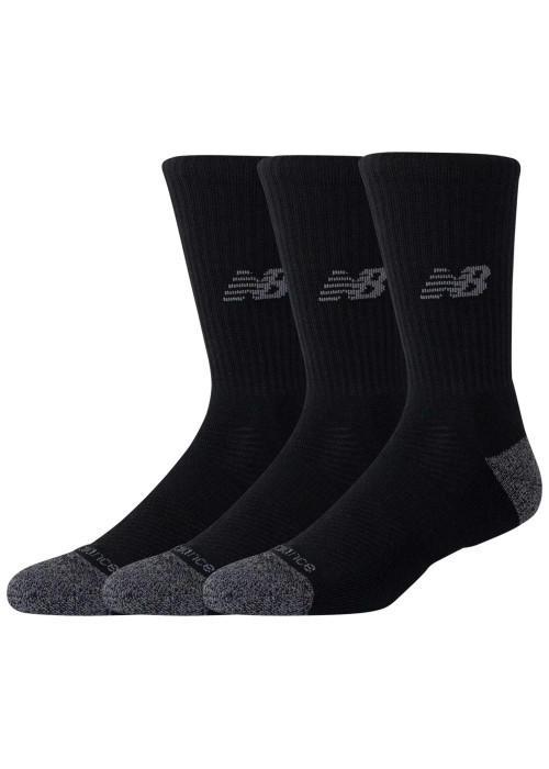 Lot de 3 paires de chaussettes hautes noires unies avec logo imprimé