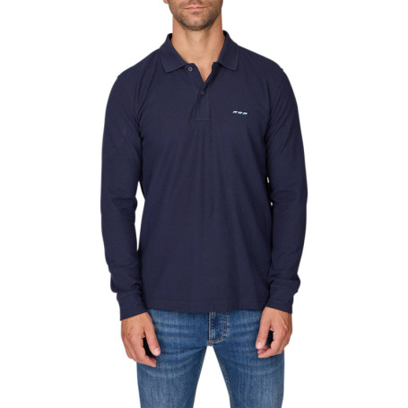 Polo en coton biologique marine uni avec une...
