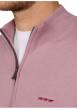 Thumbnail Pull en coton parme uni avec une fermeture zippée et une coupe droite - Image 3