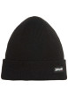 Thumbnail Bonnet noir uni en maille fine avec un patch brodé sur le revers