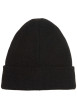 Thumbnail Bonnet noir uni en maille fine avec un patch brodé sur le revers - Image 2