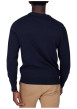 Thumbnail Pull en coton marine uni pourvu d'un col rond et de manches longues - Image 2