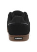 Thumbnail Baskets noires en cuir à talon plat avec des lacets et logo gris - Image 6