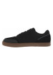 Thumbnail Baskets noires en cuir à talon plat avec des lacets et logo gris - Image 2