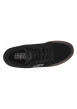 Thumbnail Baskets noires en cuir à talon plat avec des lacets et logo gris - Image 4