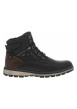 Thumbnail Bottines noires à talon plat pourvues d'une fermeture zippée et de lacets