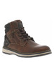 Thumbnail Bottines cognac à talon plat pourvues d'une fermeture zippée et de lacets - Image 3