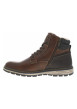 Thumbnail Bottines cognac à talon plat pourvues d'une fermeture zippée et de lacets - Image 2