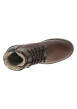 Thumbnail Bottines cognac à talon plat pourvues d'une fermeture zippée et de lacets - Image 4