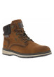 Thumbnail Bottines cognac à talon plat pourvues d'une fermeture zippée et de lacets - Image 3