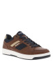 Thumbnail Sneakers cognac à talon plat avec des lacets marine et logo embossé - Image 3