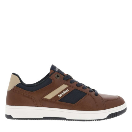 Sneakers cognac à talon plat avec des lacets...
