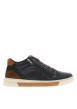 Thumbnail Tennis en cuir bleu marine avec une fermeture zippée et des lacets - Image 2