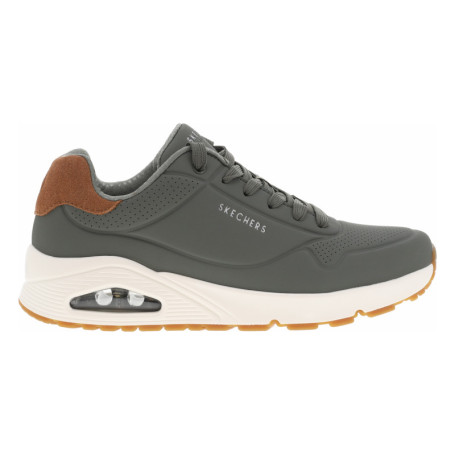 Sneakers vert olive à talon plat avec un logo...
