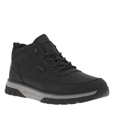 Bottines noires à talon plat avec des lacets...