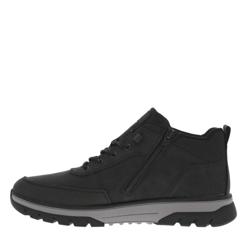 Rieker® - Bottines Noires à Talon Plat Avec Des Lacets Ronds Et Un Zip Latéral - Noires