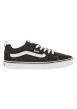 Thumbnail Baskets skate en cuir brunes à talon plat avec un logo brodé sur le côté