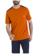 Thumbnail Pyjama short en coton bleu marine et orange pourvu de manches courtes