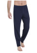 Thumbnail Pyjama en coton bleu uni pourvu d'un col v et de manches longues - Image 2