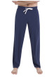 Thumbnail Pyjama en coton marine pourvu d'un col boutonné et de manches longues - Image 2