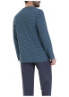 Thumbnail Pyjama en coton bleu rayé pourvu d'un col rond et de manches longues - Image 3