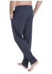 Thumbnail Pyjama en coton bleu rayé pourvu d'un col rond et de manches longues - Image 4