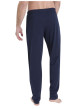 Thumbnail Pyjama en coton bleu marine rayé pourvu d'un col rond et de manches longues - Image 4