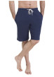 Thumbnail Pyjama en coton marine et bleu clair pourvu d'un col rond et de manches courtes - Image 2