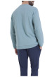 Thumbnail Pyjama en coton marine et bleu clair pourvu d'un col rond et de manches longues - Image 3