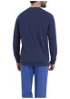 Thumbnail Pyjama en coton bleu imprimé à l'avant et pourvu d'un col rond - Image 3