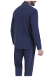 Thumbnail Pyjama chemise en coton marine pourvu d'un col tailleur et de manches longues - Image 3