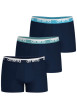 Thumbnail Lot de 3 boxers bleus en coton pourvus du logo de la marque