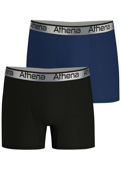Lot de 2 boxers longs multicolores pourvus du logo de la marque