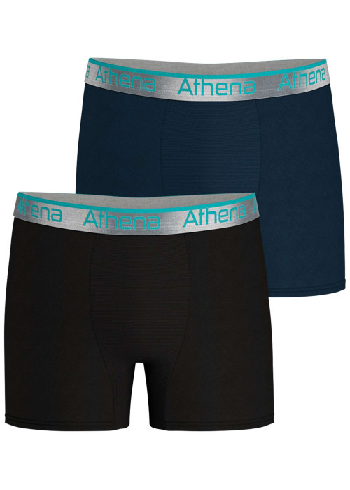 Lot de 2 boxers longs multicolores pourvus du logo de la marque