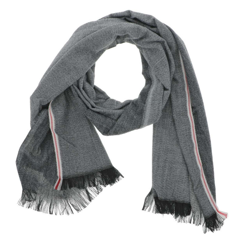 Le Temps Des Cerises - Echarpe Douce Anthracite Et Noire Avec Des Bandes Sur Les Côtés - Anthracite Le Temps Des Cerises - Echarpe Douce Anthracite Et Noire Avec Des Bandes Sur Les Côtés - Anthracite