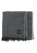 Thumbnail Echarpe douce anthracite et noire avec des bandes sur les côtés - Image 2
